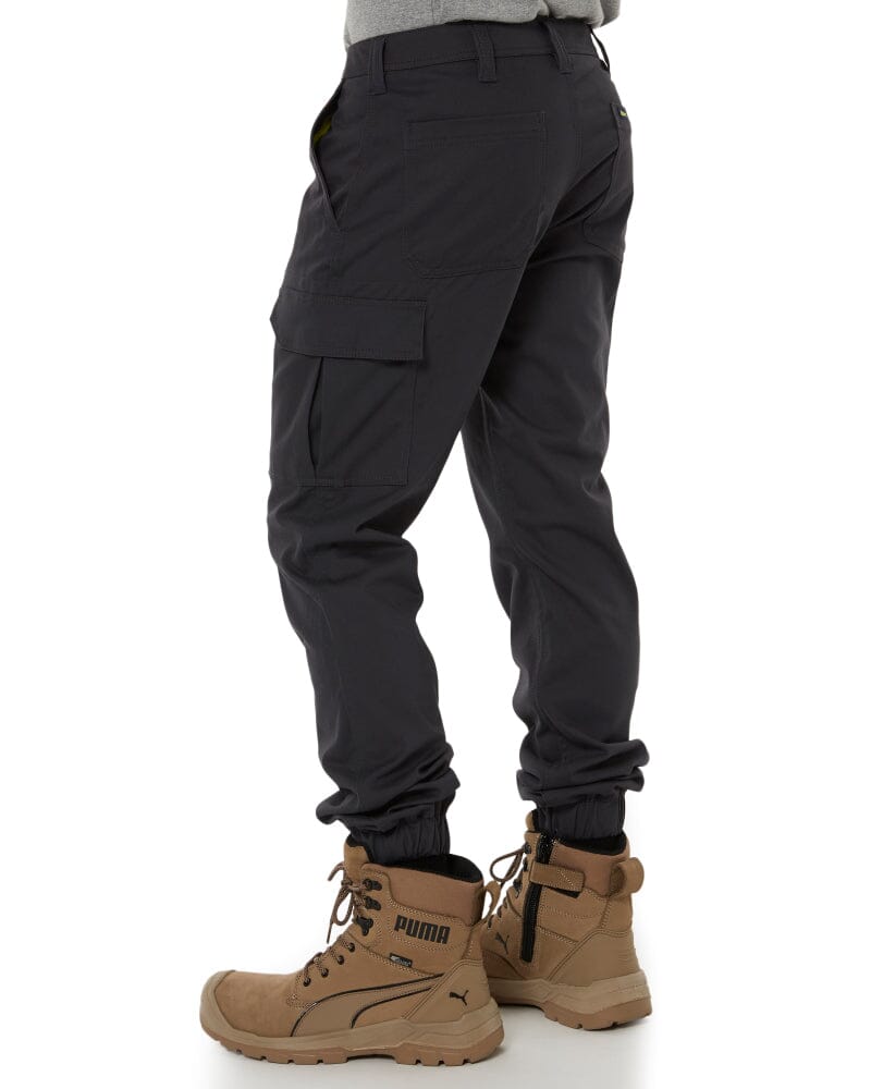 Stretch Cotton Drill Cargo Cuffed Pants - Charcoal