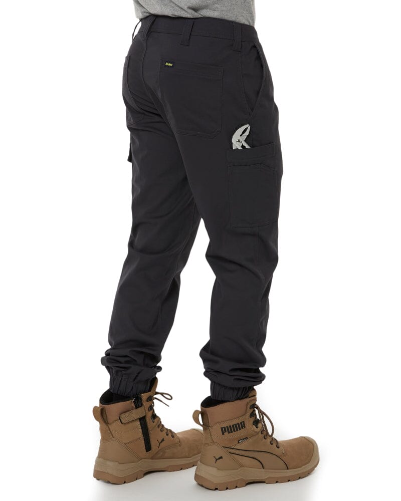Stretch Cotton Drill Cargo Cuffed Pants - Charcoal