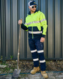 Taped Biomotion Stretch Cotton Drill Elastic Waist Cargo Work Pant - Navy