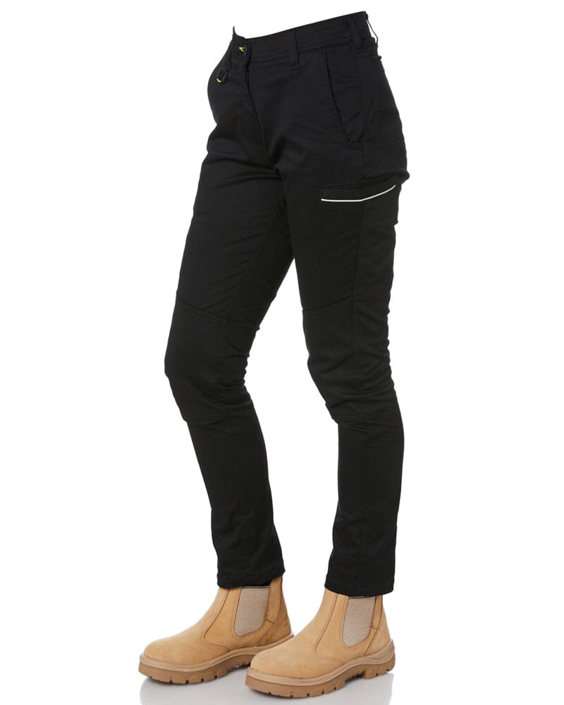 Tradies Womens Mid Rise Stretch Cotton Pants Value Pack - Black