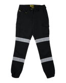 Tradies Womens Taped Cotton Cargo Cuffed Pants Value Pack - Black