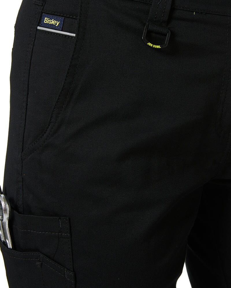 Women's Taped Cotton Cargo Cuffed Pants - Black