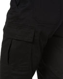 Womens Stretch Cotton Cargo Pants - Black