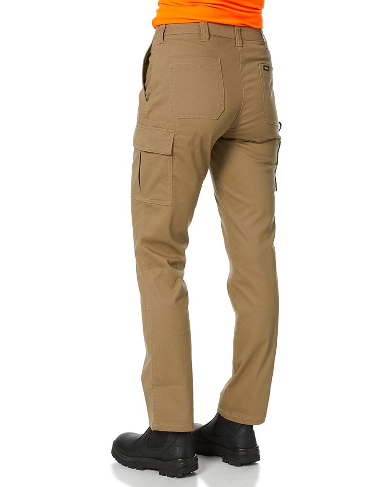 Womens Stretch Cotton Cargo Pants - Khaki