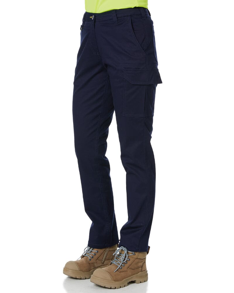 Womens Stretch Cotton Cargo Pants - Navy