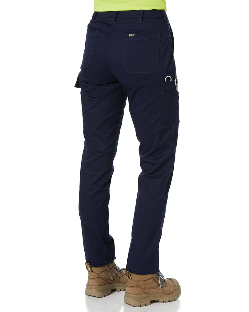 Womens Stretch Cotton Cargo Pants - Navy
