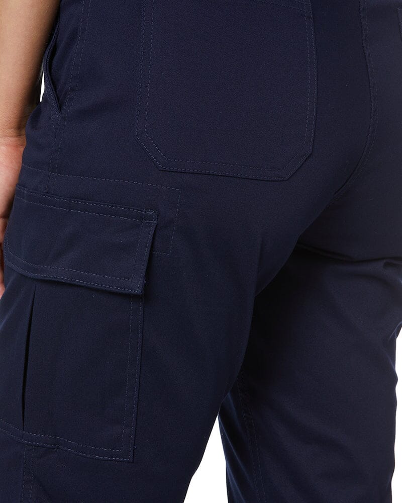 Womens Stretch Cotton Cargo Pants - Navy