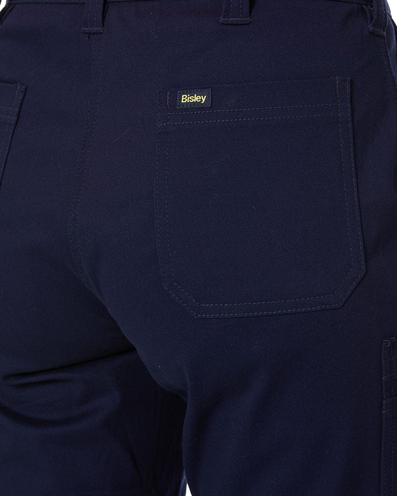 Womens Taped Stretch Cotton Drill Cargo Pants - Navy