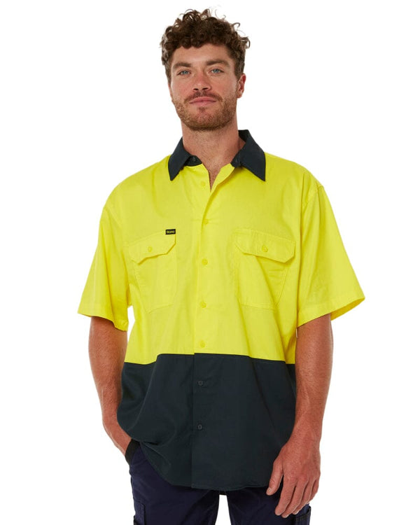 Cool Lightweight Drill Shirt SS - Yellow/Bottle