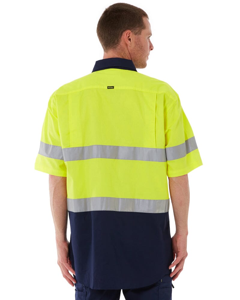 Taped Hi Vis Cool Lightweight SS Shirt - Yellow/Navy