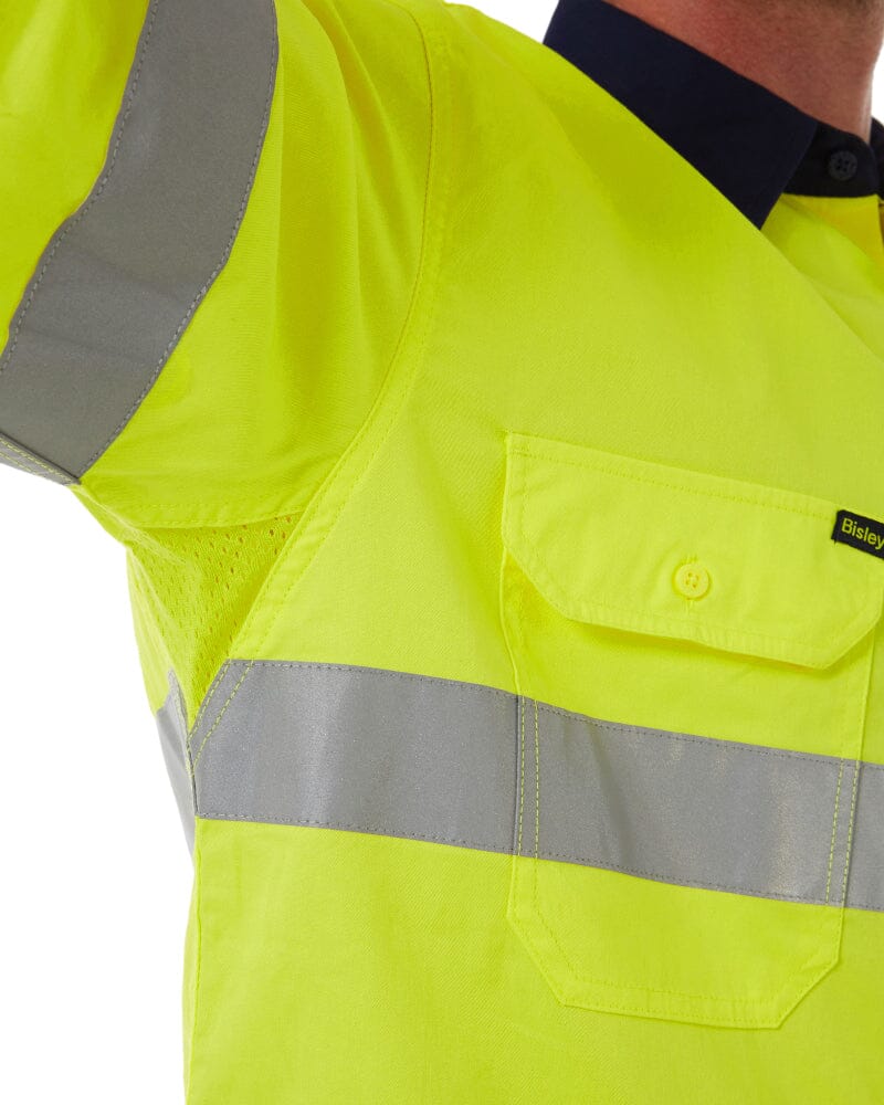 Taped Hi Vis Cool Lightweight SS Shirt - Yellow/Navy