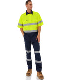 Taped Hi Vis Cool Lightweight SS Shirt - Yellow/Navy