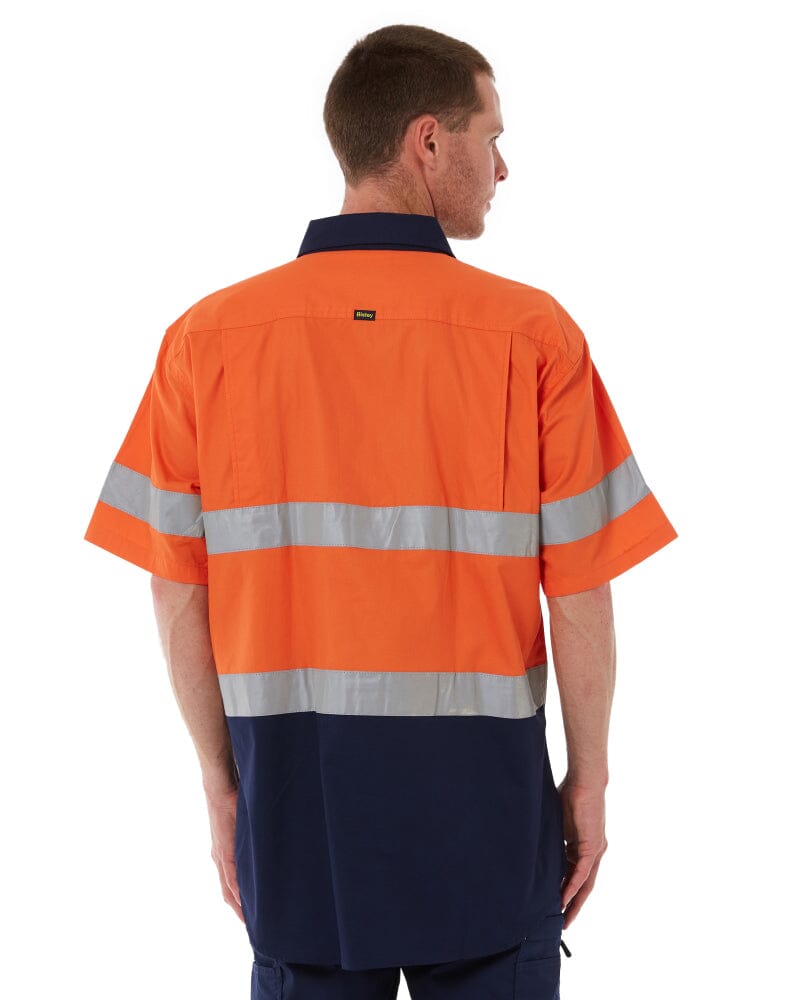 Taped Hi Vis Cool Lightweight SS Shirt - Orange/Navy