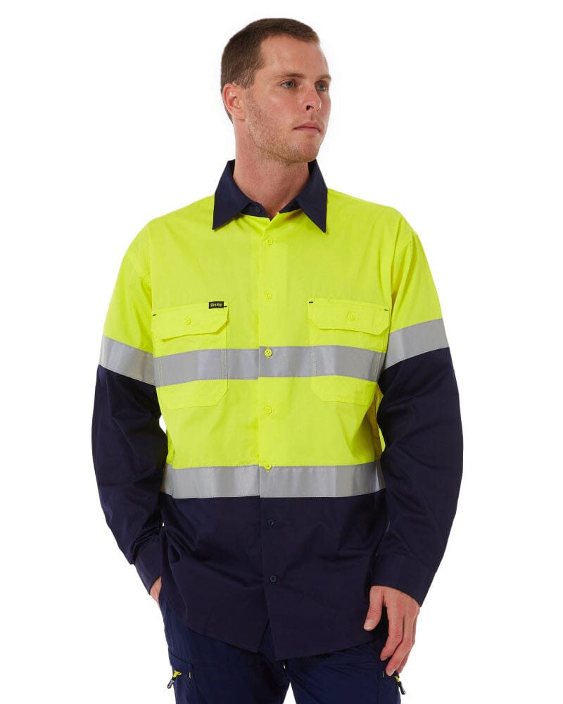 Taped Hi Vis Cool Lightweight LS Shirt * - Yellow/Navy