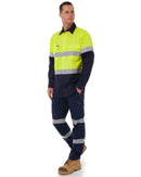 Taped Hi Vis Cool Lightweight LS Shirt * - Yellow/Navy