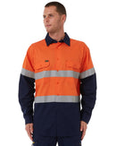 Taped Hi Vis Cool Lightweight LS Shirt * - Orange/Navy