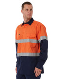 Taped Hi Vis Cool Lightweight LS Shirt * - Orange/Navy