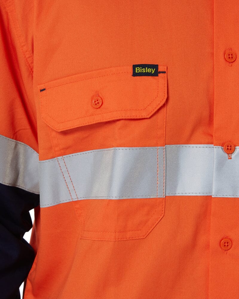 Taped Hi Vis Cool Lightweight LS Shirt * - Orange/Navy