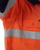 Taped Hi Vis Cool Lightweight LS Shirt * - Orange/Navy