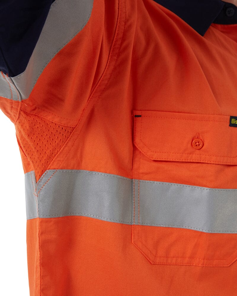 Taped Hi Vis Cool Lightweight LS Shirt * - Orange/Navy