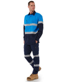 Taped Hi Vis Cool Lightweight LS Shirt * - Blue/Navy