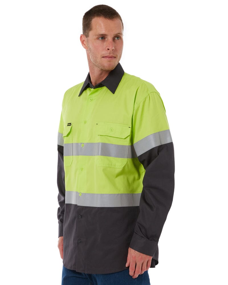 Taped Hi Vis Cool Lightweight LS Shirt * - Lime/Charcoal