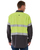 Taped Hi Vis Cool Lightweight LS Shirt * - Lime/Charcoal