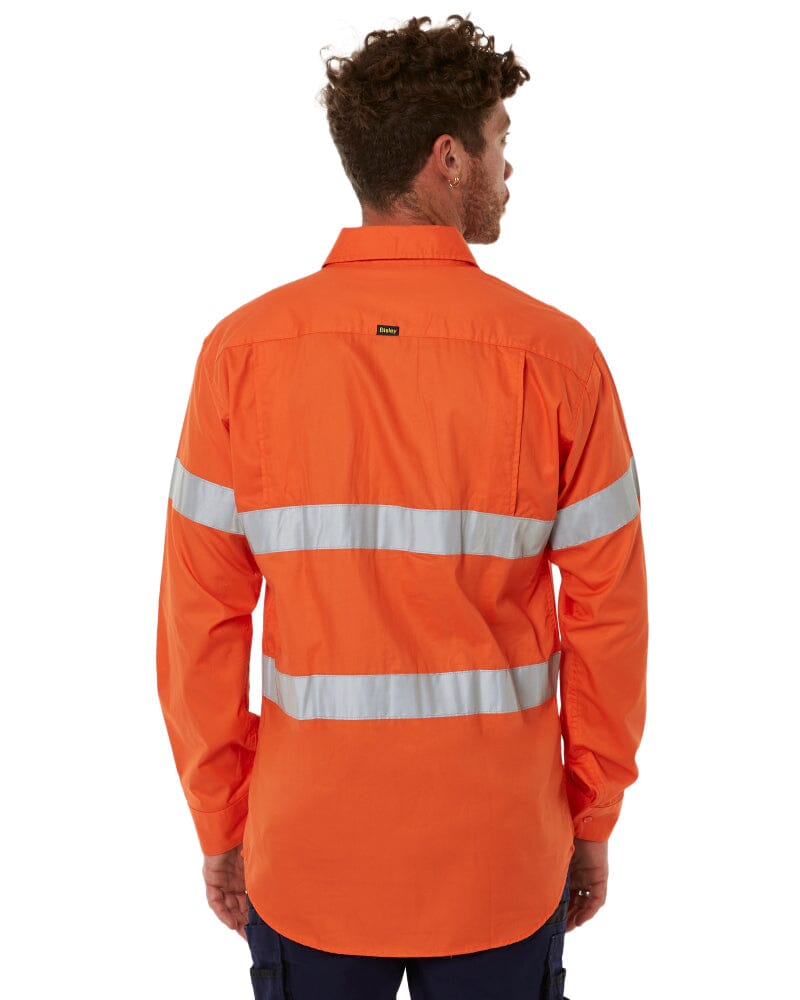 Bisley Taped Cool Lightweight Gusset Cuff Hi Vis Drill Shirt Orange Buy Online