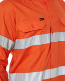 Taped Cool Lightweight Gusset Cuff Hi Vis Drill Shirt - Orange