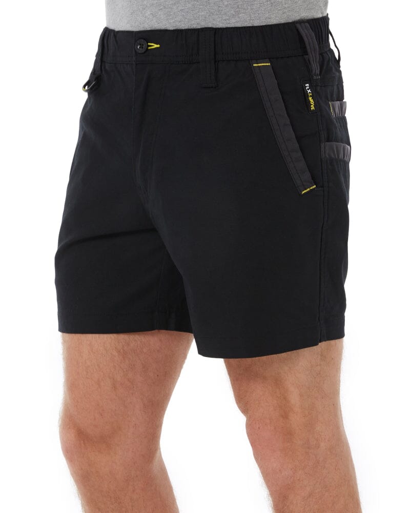 Flex and Move Elastic Waist Stretch Short Shorts - Black