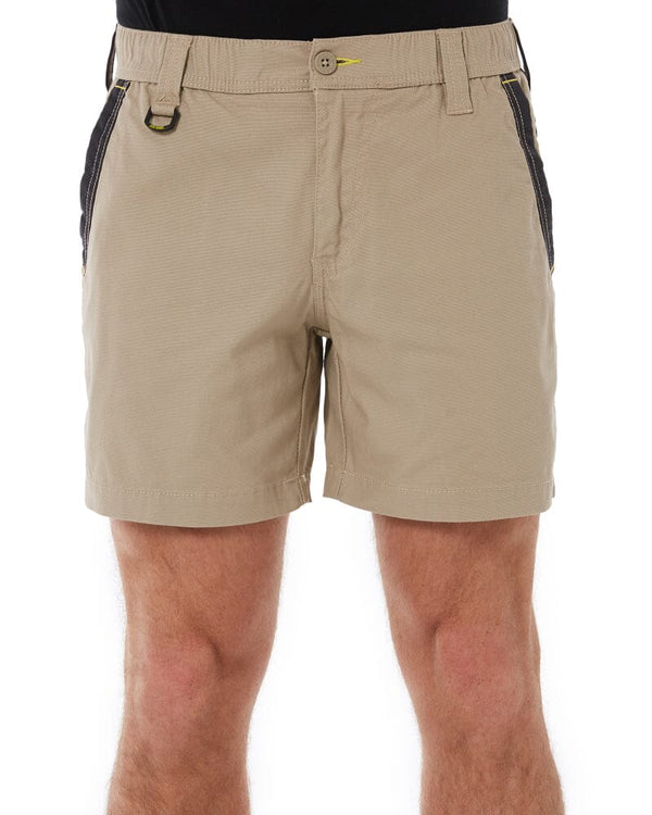 Flex and Move Elastic Waist Stretch Short Shorts - Stone