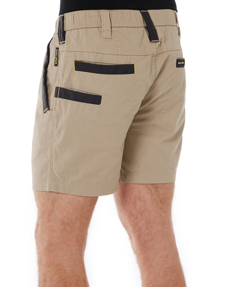 Flex and Move Elastic Waist Stretch Short Shorts - Stone