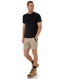 Flex and Move Elastic Waist Stretch Short Shorts - Stone