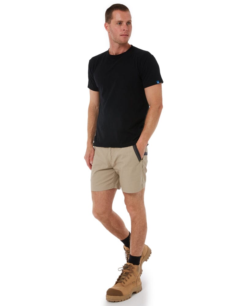 Flex and Move Elastic Waist Stretch Short Shorts - Stone