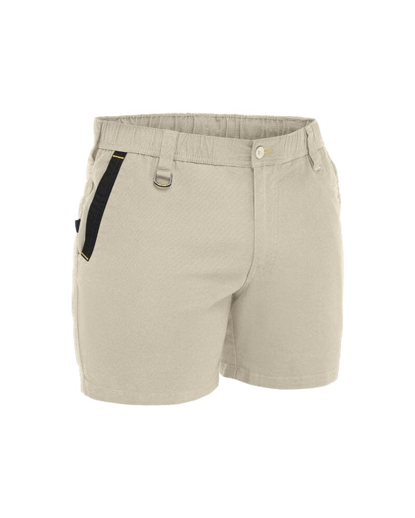 Flex and Move Elastic Waist Stretch Short Shorts - Stone