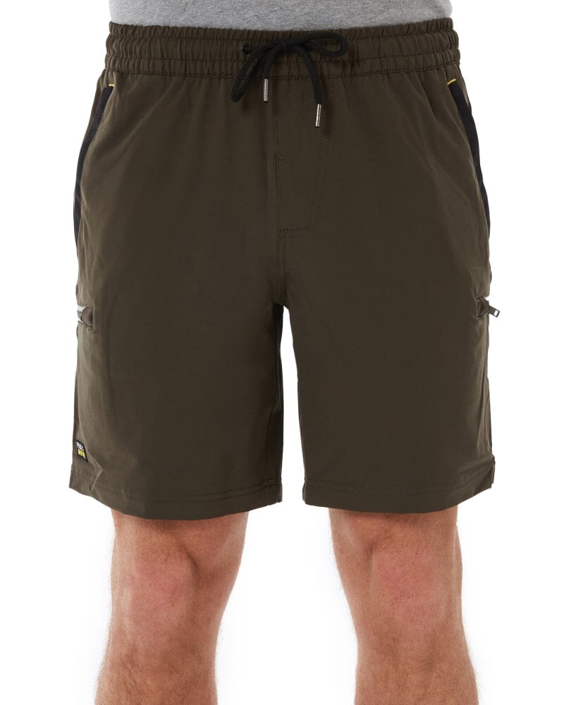Flex and Move Tradie 4 Way Stretch Elastic Waist Cargo Short - Green