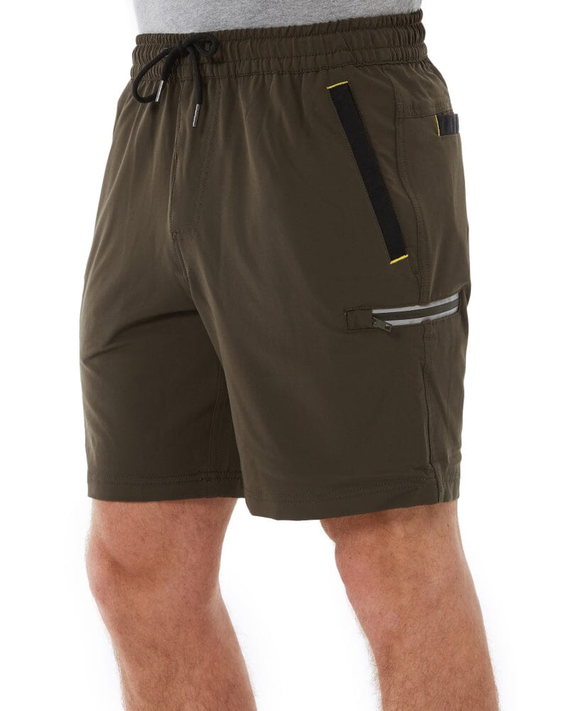 Flex and Move Tradie 4 Way Stretch Elastic Waist Cargo Short - Green