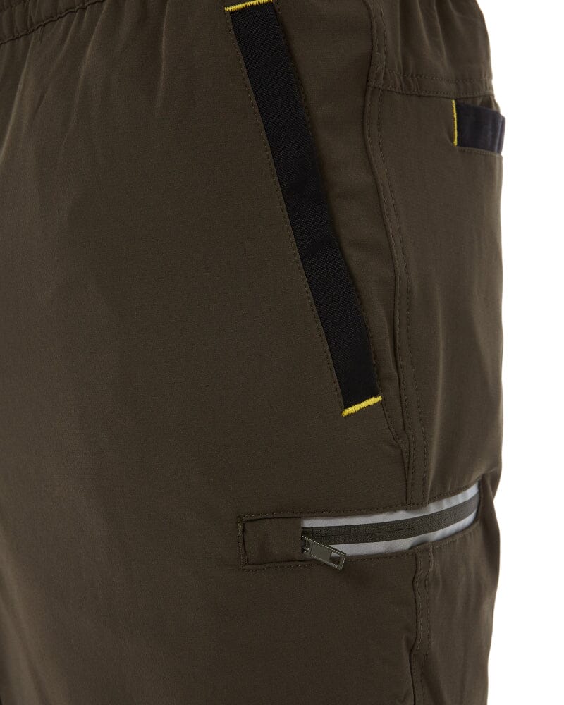 Flex and Move Tradie 4 Way Stretch Elastic Waist Cargo Short - Green