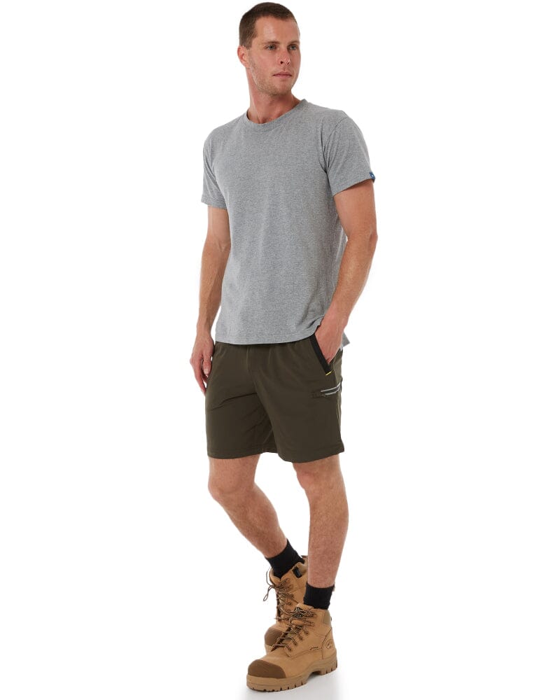 Flex and Move Tradie 4 Way Stretch Elastic Waist Cargo Short - Green