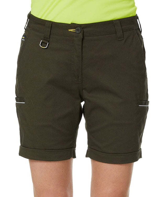 Womens Stretch Cotton Short - Olive