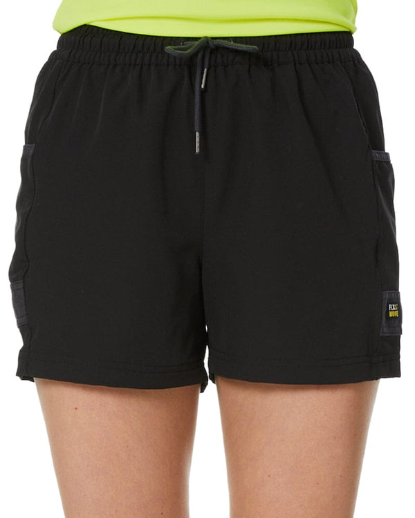 Womens Flex and Move 4-Way Stretch Elastic Waist Short - Black