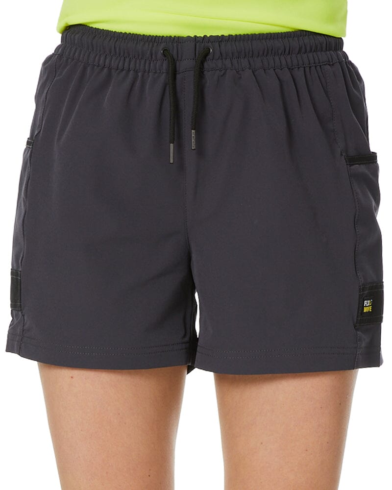 Womens Flex and Move 4-Way Stretch Elastic Waist Short - Charcoal