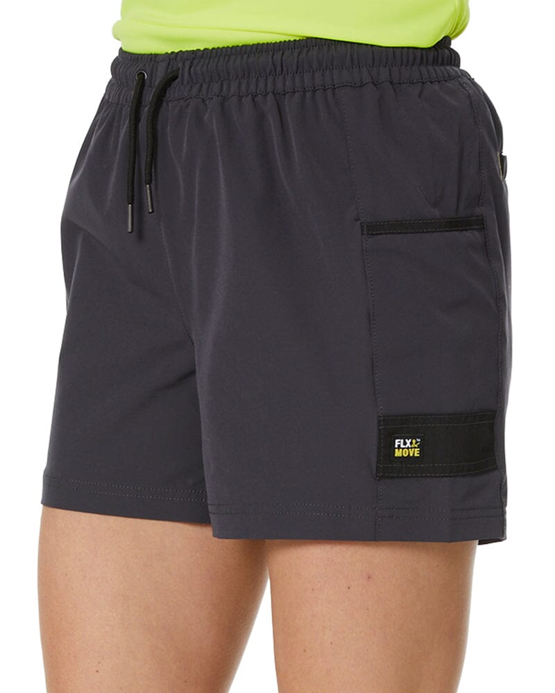 Womens Flex and Move 4-Way Stretch Elastic Waist Short - Charcoal