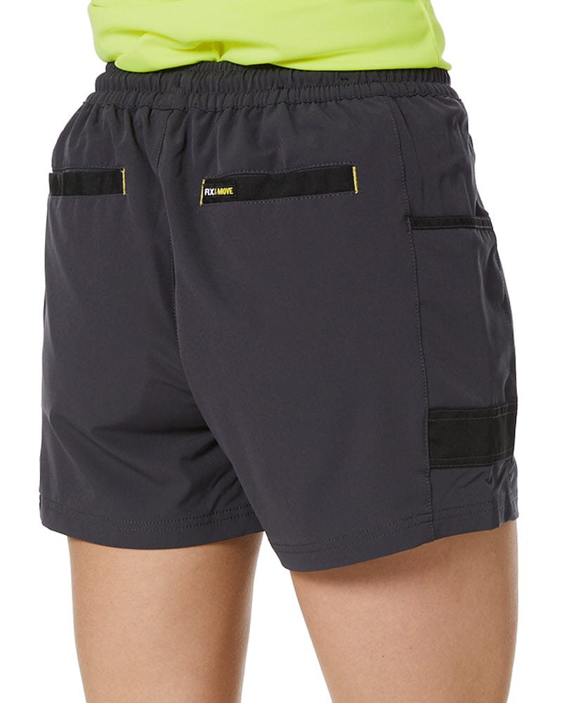 Womens Flex and Move 4-Way Stretch Elastic Waist Short - Charcoal