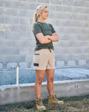 Womens Flex and Move 4-Way Stretch Elastic Waist Short - Stone