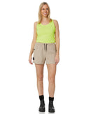 Womens Flex and Move 4-Way Stretch Elastic Waist Short - Stone