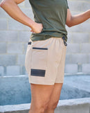 Womens Flex and Move 4-Way Stretch Elastic Waist Short - Stone