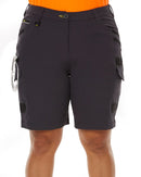 Womens Flex and Move 4 Way Stretch Zip Cargo Short - Charcoal