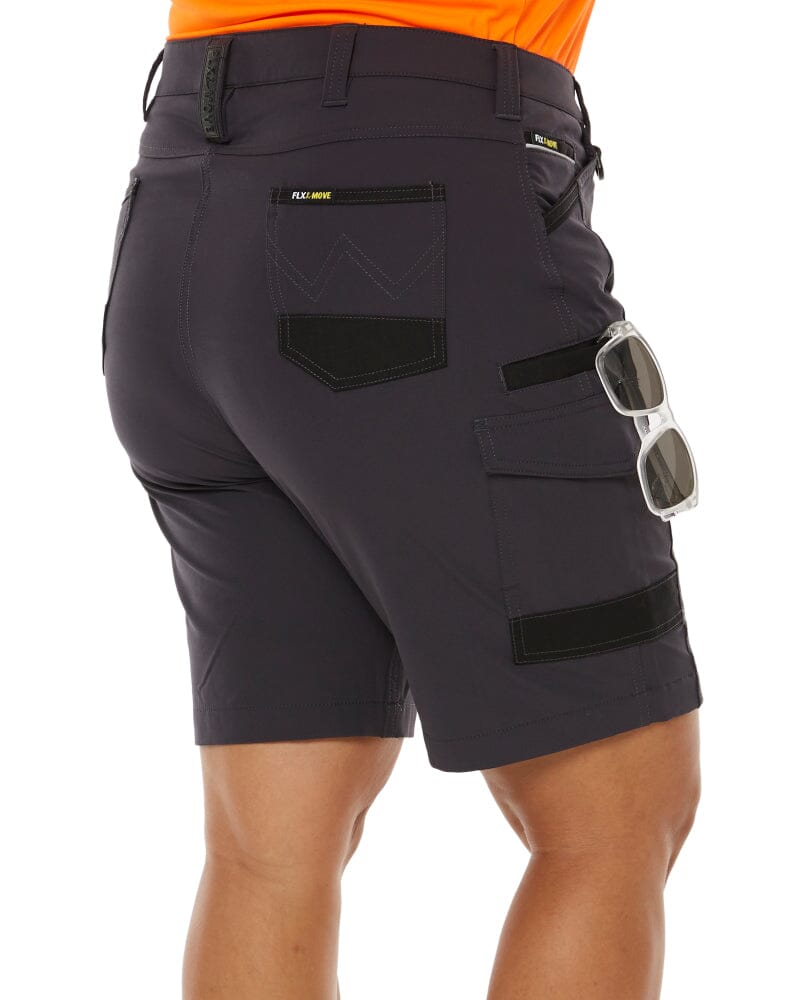 Womens Flex and Move 4 Way Stretch Zip Cargo Short - Charcoal