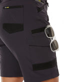 Womens Flex and Move 4 Way Stretch Zip Cargo Short - Charcoal